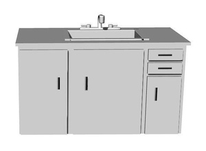 placard salle bains évier tiroirs armoires bassin mesa cuisine maison manger 3d print model - Mito3D