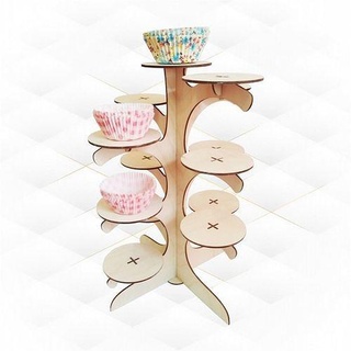 cupcake stand tree ready laser cut design holder cutting plan svg engraving template pattern drawing glowforge layout hobby diy 3d print model - Mito3D