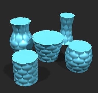 xícaras vasos protuberância superfície copo vaso flores lápis caneta textura arte decoração impressão imprimível presente Panela plantar flor casa acessórios 3d print model - Mito3D