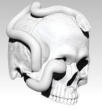 bukleler yılan adam kafatası gerçekçi yüksek detaylı 3d yazdır dövme kobra kral bilezik takı tehlike yazdırılabilir çizim kemikler logo sking uzun eskiz orman makyaj cnc kolye 3d print model - Mito3D