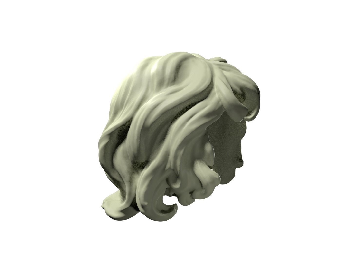 kıvırcık saç bukleler şirin berber stili kesimi moda 3D print model - Mito3D