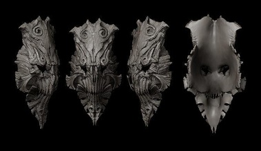 verflucht maske 2 tragbar tes3d mode dunkel böse stammes maskerade zeremoniell hobby diy 3d print model - Mito3D