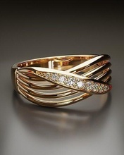 curva anillo joyería joya Boda platino oro diseño anillos 3d print model - Mito3D