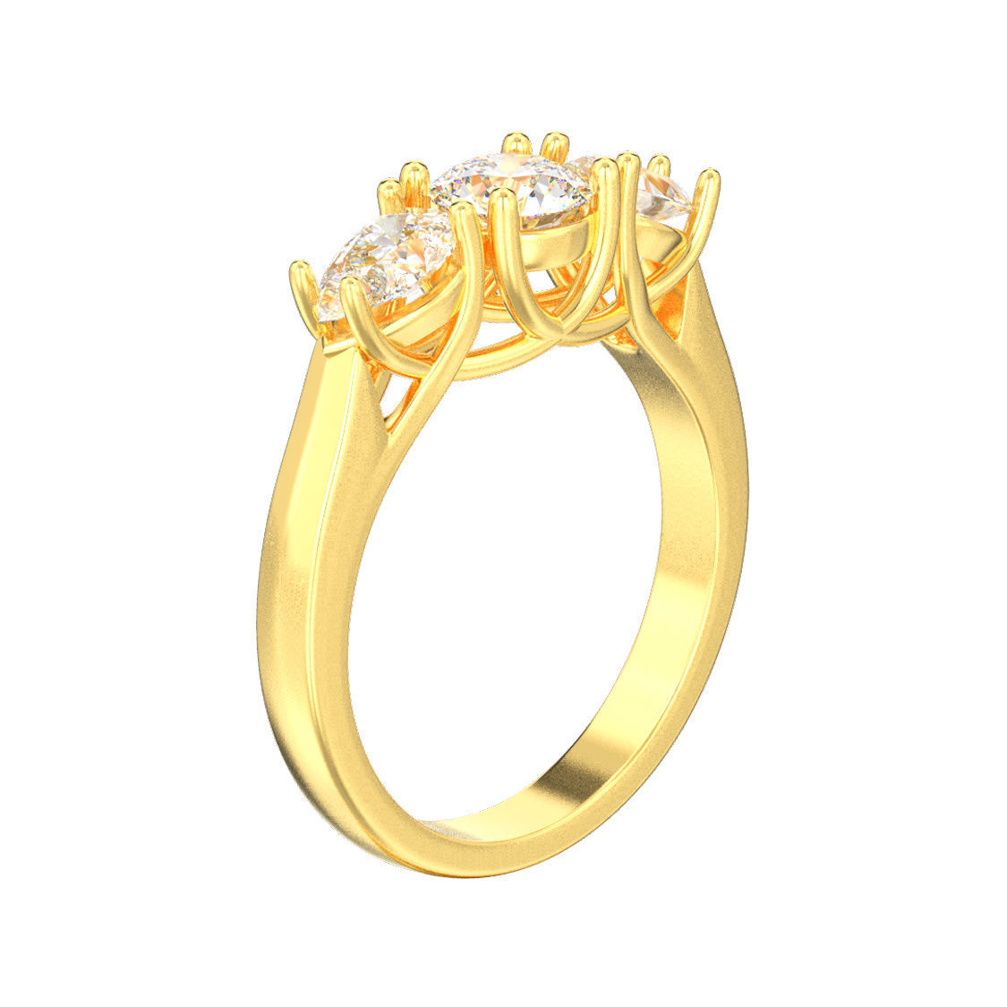courbe bague poire pierres précieuses 3d impression modèle bijoux diamant gemme engagement précieux mode classique mariage imprimable luxe conception anneaux 3D print model - Mito3D