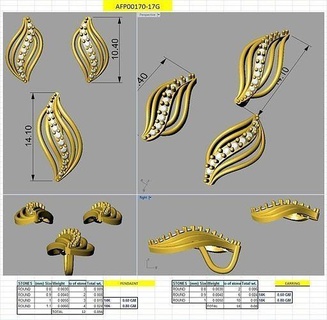 curve style earring pendent set jewelry gold printable earrings pendant wedding jewellery fashion beauty engagement solitaire curvature simple white gold rose gold yellow pink gold 925 sterling silver antique bridal jewellery fashion design hard design pendants  3d print model - Mito3D