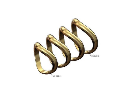 curved dome stacker band organic curve fashion ring rounded jewelry printable gold silver stackable statement sterling round cute 3d model rings 3d print model - Mito3D