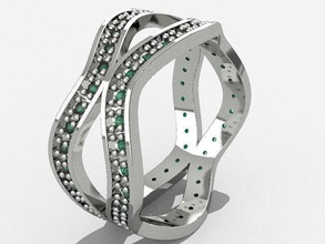 curvo squillare stampabile gioielleria nozze Fidanzamento diamante oro moda platino engagement gioiello argento cad bellezza zaffiro gemma anelli 3d print model - Mito3D