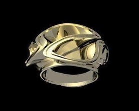 curvo anillo oro boda banda plata moda espumoso maravilloso joyería adorar curva enamorado redondeado libra esterlina joya anillos 3d print model - Mito3D