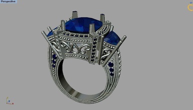 almofada de meia-lua anel diamante jóias halfmoon diamon a moda gem pedra preciosa prata ouro luxo 3dprint livre problemas anéis 3d print model - Mito3D