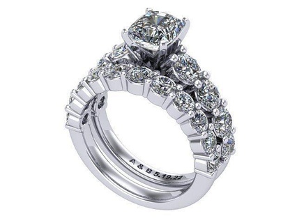 cuscino gruppo musicale wg diamante d'oro argento gioielleria squillare anelli 3d print model - Mito3D