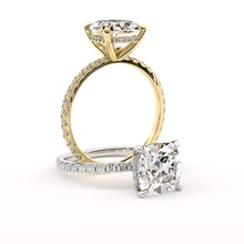Kissen Schnitt Diamant-Verlobungsring ring diamond engagement Schmuck Karat bedruckbar ist Juwel Silber gold Platin genial Diamant-ring finger sterling Ringe usa Kanada Europa 3d print model - Mito3D
