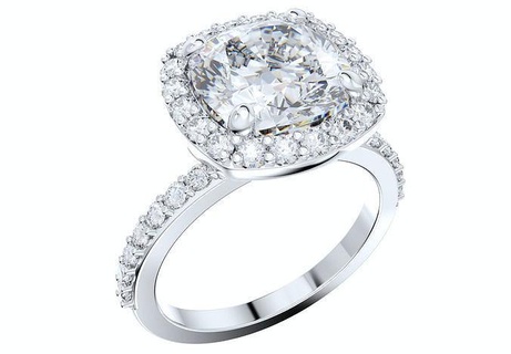almofada cortar diamante aréola noivado ring jcnp 01 anel Casamento mulheres joalheria jóias moda Projeto ouro imprimível pedra preciosa 3d impressão argolas 3d print model - Mito3D