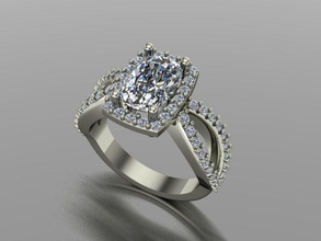 Kissen Schnitt Engagement Ring Schmuck wertvoll Platin Luxus Juwel leuchtenden Hochzeit Zubehörteil Gold brillant Mode Finger Sterling Schönheit Diamant 3d print model - Mito3D