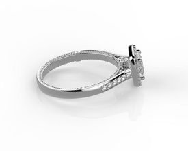 cojín de corte anillo compromiso la joyería joya el diamante los anillos 3d print model - Mito3D