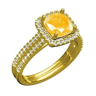 amortiguar cortar lujoso amarillo diamante solitario compromiso anillo joyería joya precioso platino oro imprimible plata Boda anillos canalla 3d print model - Mito3D