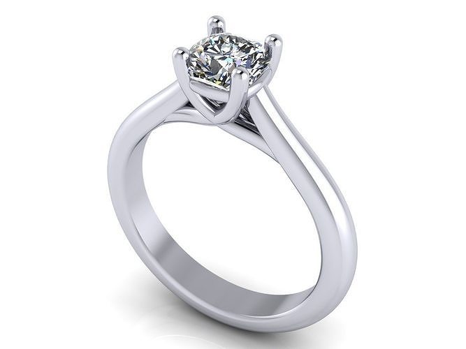 amortiguar cortar solitario compromiso anillos pareo banda anillo diamante diamantes joyería joya platino oro imprimible brillante Moda accesorio 3D print model - Mito3D