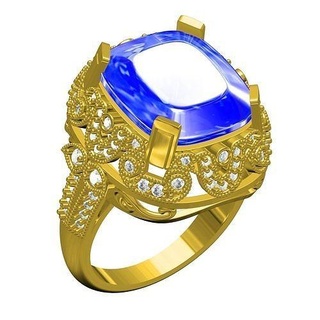 amortiguar cortar Roca Arte deco anillo joyería joya oro plata 3d canalla diseño imprimible personalizar diamante Moda anillos 3d print model - Mito3D
