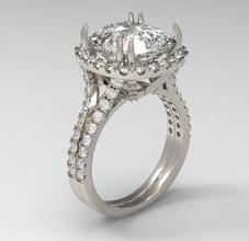 cuscino diamante Fidanzamento squillare simpatico design gioielleria platino gemma lusso prezioso brillante stampabile splendente moda anelli 3d print model - Mito3D
