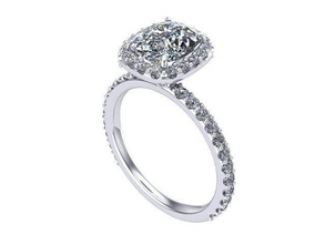 almofada diamante aréola noivado anel dourado prata joalheria argolas 3d print model - Mito3D