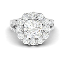 kissen engagement ring juwel druckbar weiß diamant sterling mode gold engagem schmuck ringe 3d print model - Mito3D
