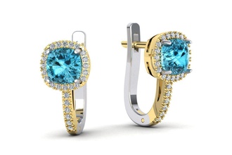 cushion gems 6x6 earring jewelry cut gem buy 3d model diamond jewel earings gold eardrops earrings 3d print model - Mito3D