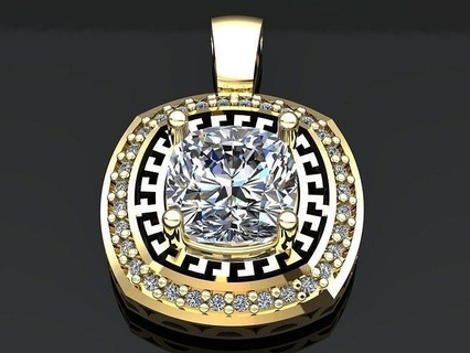 almofada grego chave pingente diamante diamantes pingentes ouro prata imprimível desing joalheria luxo moda jóias brincos 3d print model - Mito3D