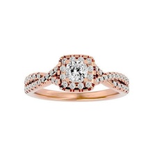 coussin halo solitaire mariage engagement bague 360 vue bijoux bande femme or diamant anneaux femmes imprimable 3d print model - Mito3D