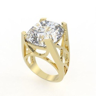 cuscino squillare diamante moda argento gioielleria oro gemma brillante Fidanzamento 3d cad matrice rinoceronte rubino gemme diamanti anelli 3d print model - Mito3D