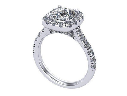 amortiguar redondo diamante compromiso anillo diamantes dorado plata joyería joya anillos 3d print model - Mito3D