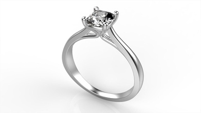 cojín de solitaire ring la joyería anillo moda gem oro los anillos 3d print model - Mito3D