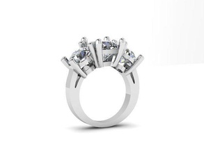 Kissen Stein Engagement Ring Diamant golden Silber Schmuck Ringe 3d print model - Mito3D