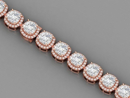 custom 1-50 carat cushion solitaire diamond bracelet clasp bracelets jewelry rings printable ring wedding custome chain gold box 3d print model - Mito3D