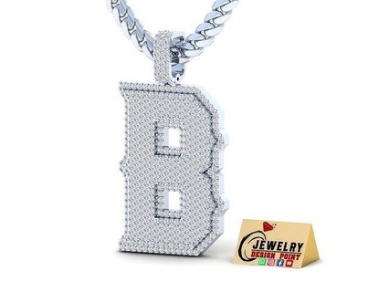 personalizzato pendente strato lettere corsivo alfabeti lettera tono ciondoli gioielleria personalizzate diamante pendnat alfabeto 3d print model - Mito3D