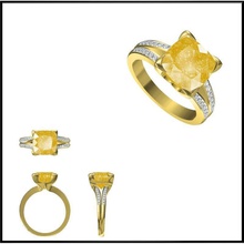 personalizado color Roca anillos autodesk joyería joya diseño anillo diamante Clásico compromiso moissanita mujer rosado 3d print model - Mito3D