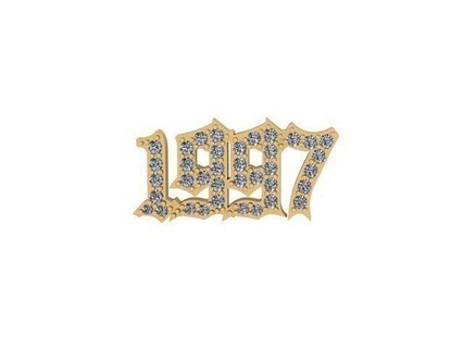 personalizadas Inglês diamante 1997 pingente joalheria joalheiro arte ouro moderno essencial pingentes 3d print model - Mito3D