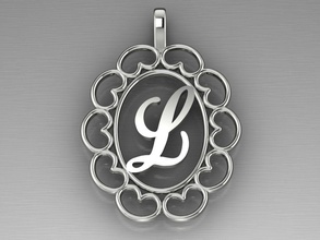 custom initial letter filigree pendant jewelry silver gold white yellow rose necklace mother mom mothersday vintage ornate alphabet design chain rings 3d print model - Mito3D