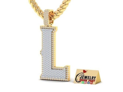 custom l pendant double layer - z letters cursive alphabets letter two tone pendants jewelry jewellery customletters diamond pendnat alphabet 3d print model - Mito3D