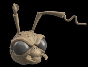 custom head - insect assassin hunter eyes antenna gomez anthropomorphic roach ant games toys 3d print model - Mito3D