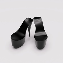 personalizado mujer alto tacones zapatos elegante moda pie cuero contemporáneo negro blanco imprimible plata cubrir rococó calzado canalla asientos dama seda 3d print model - Mito3D