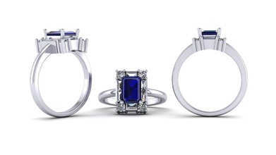 custom ring jewelry gem jewel silver rings 3d print model - Mito3D