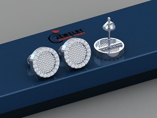 personalizzato giro diamante borchie alone ghiaccio perno orecchini fiore uomo amore cuori orecchino moda San Valentino bellezza gioielleria oro equipaggio supporto dell 39 diamanti 3D print model - Mito3D