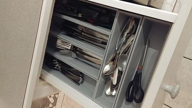 personalizzato taglia cassetto organizzatore supporto cucina ustensils ottimizzato posate casa cenare 3d print model - Mito3D