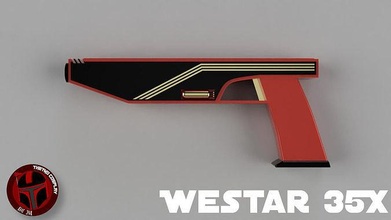 Benutzerdefiniert Westar 35 Blaster 3d drucken Datei Star Kriege Cosplay Mandalorianer Mando DIY Hobby 3d print model - Mito3D