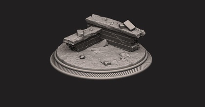 custome rubble base miniatures - figures version 02 games-toys game accessories gameboard baseminiatures wargame wargaming toy scuplt rubblebase rubbletoy custombase games toys 3d print model - Mito3D