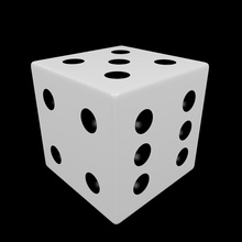 personalizable negro blanco colores morir cargado engañar póker juego d6 estándar regular juegos juguetes mesa tablero 3d print model - Mito3D