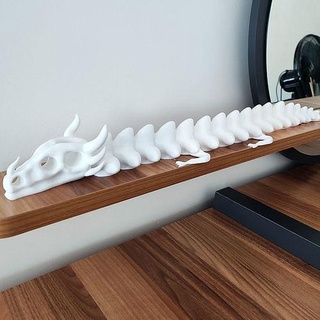 customizable skelaton dragon skelton articulated supports flexi flexible toy fantasy japanese art sculptures 3d print model - Mito3D
