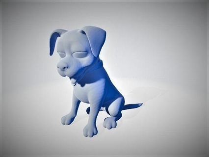 couper chien doux bébé art mignonne l'amour sculptures 3d print model - Mito3D