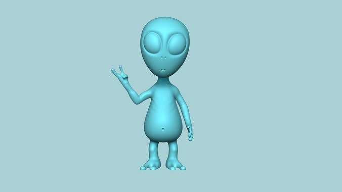 lindo extraterrestre miniatura stl imprimible criatura espacio decoración creativo decorativo divertido gracioso especial regalo monstruo hogar casa Arte 3D print model - Mito3D