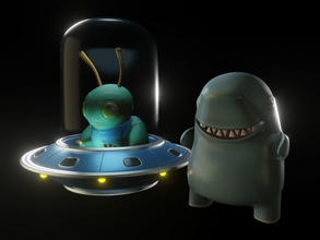 mignonne extraterrestres monstres copains monstre extraterrestre jouet ovni extra terrestre créature jeux jouets 3d print model - Mito3D