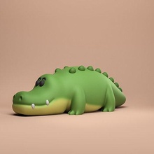 niedlich Alligator Safari Dschungel Karikatur Spielzeug 3dmodel 3dprint drucken Kunst Skulpturen 3d print model - Mito3D